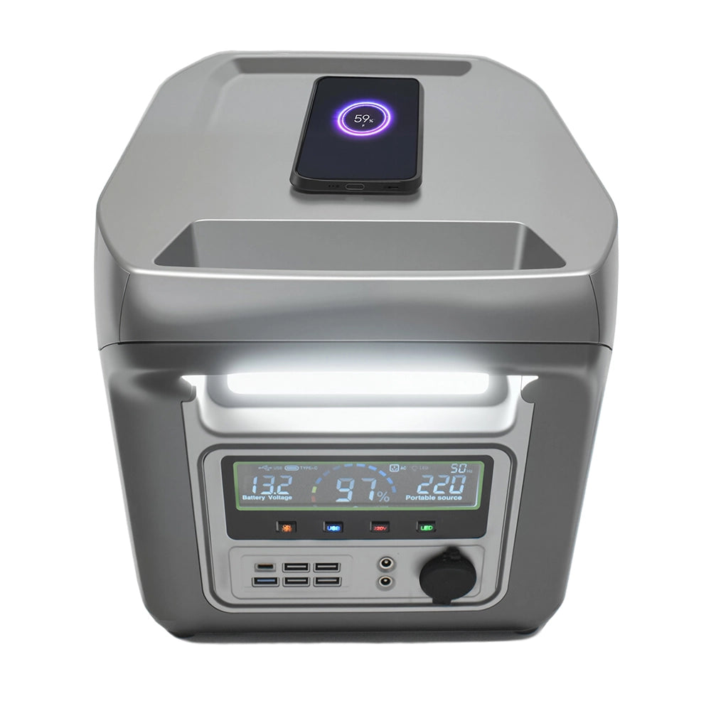 OAK Portable Power Station - 1000W, Lithium-Ion (LFP), AC, DC, USB-A, USB-C, QC 3.0, Wireless Charging