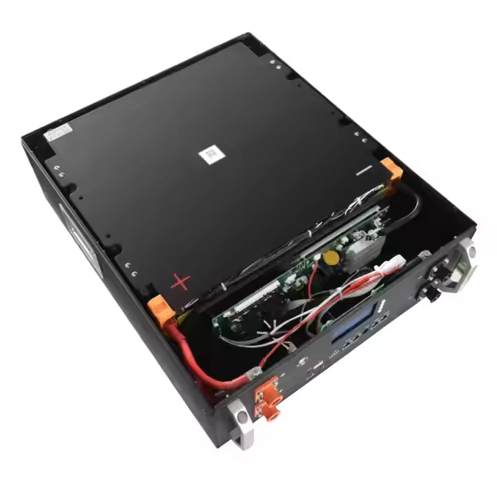 48V Solar Energy Storage Lithium Ion Battery Module with Hybrid Grid Connection CAN Communication Port and Server Rack